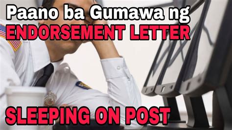 endorsement letter in tagalog|Paano ba gumawa ng Endorsement letter: Sleeping on Post.